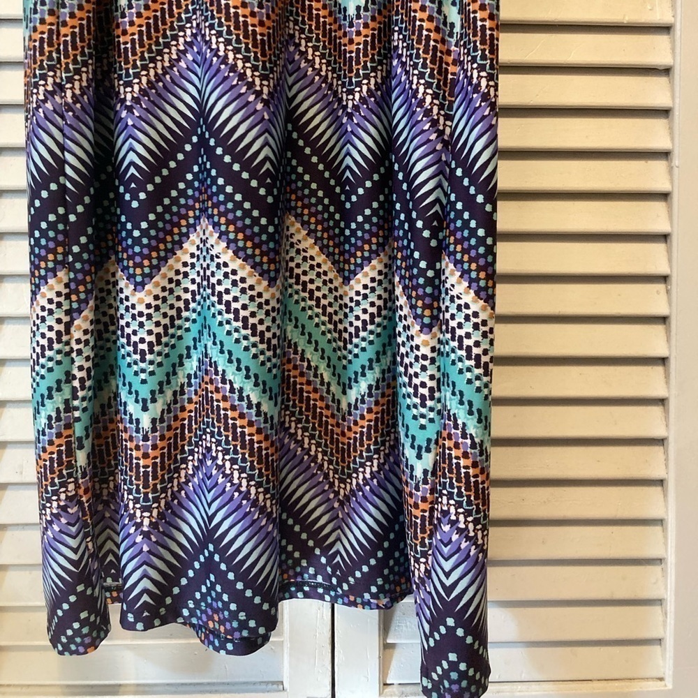 Emma & Michele Blue And Orange Sleeveless Maxi Dress Size Large - Picture 5 of 7